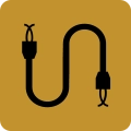 Here are a few options for an alt tag, all under eight words: * **Option 1 (Most concise):** Electrical cord, plugs. * **Option 2 (Slightly more descriptive):** Curved electrical cable with plugs. * **Option 3 (Focus on connection):** Connecting electrical cable. The best option will depend on the context of where this image is used.