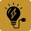 Here's an alt tag for the image: `Bright idea, powered on.`