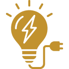 Here's an alt tag for the image: `Gold lightbulb idea icon`